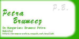 petra brumecz business card